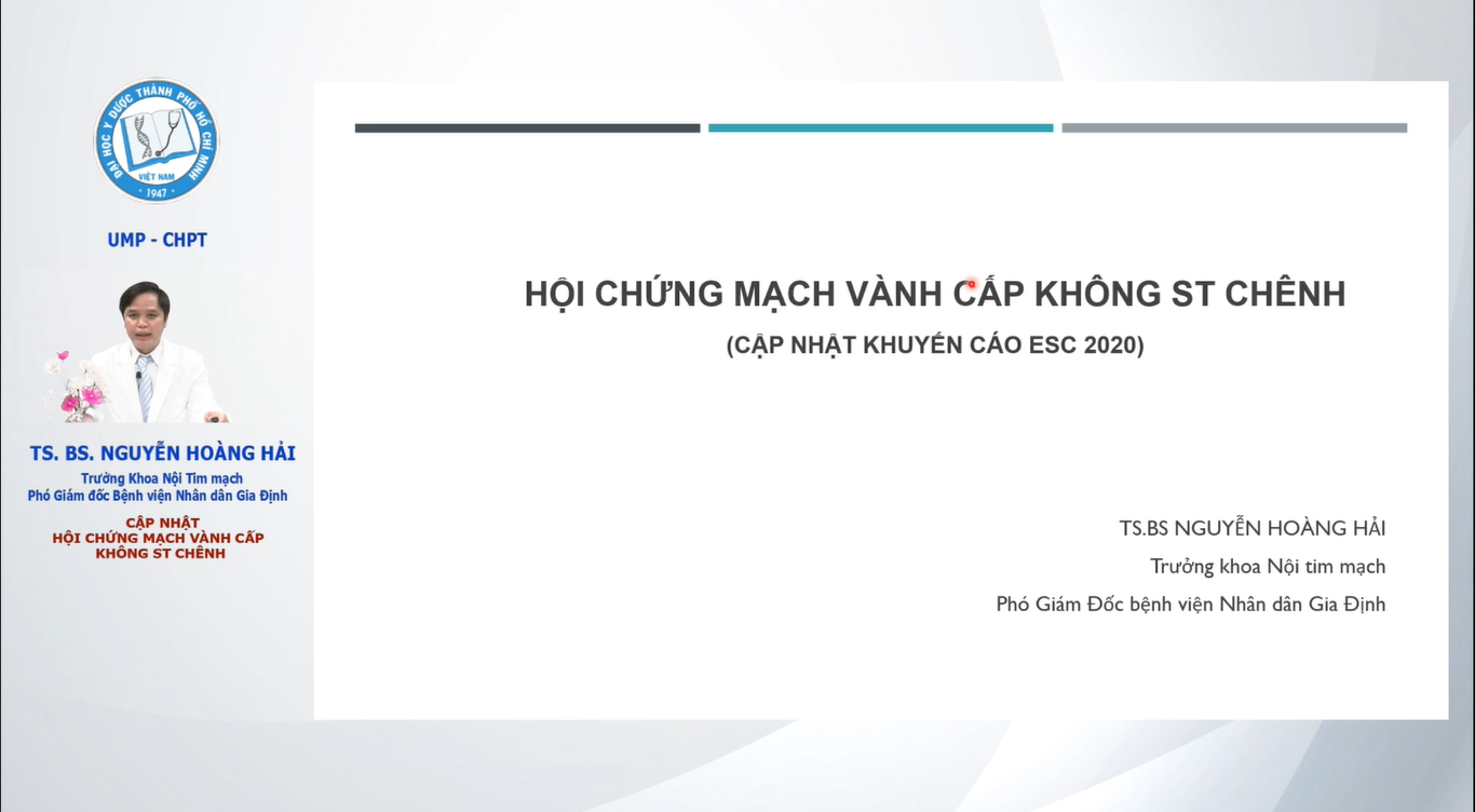 02/10/2020 - Cập nhật hội chứng mạch vành cấp không ST chênh