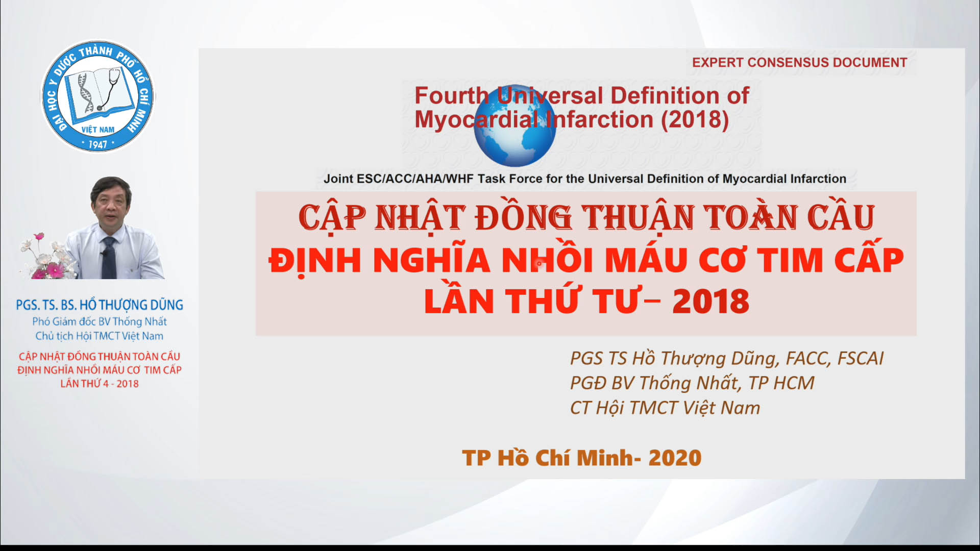 16/10/2020 - Cập nhật đồng thuận toàn cầu: Định nghĩa nhồi máu cơ tim cấp (Lần thứ 4 - 2018)